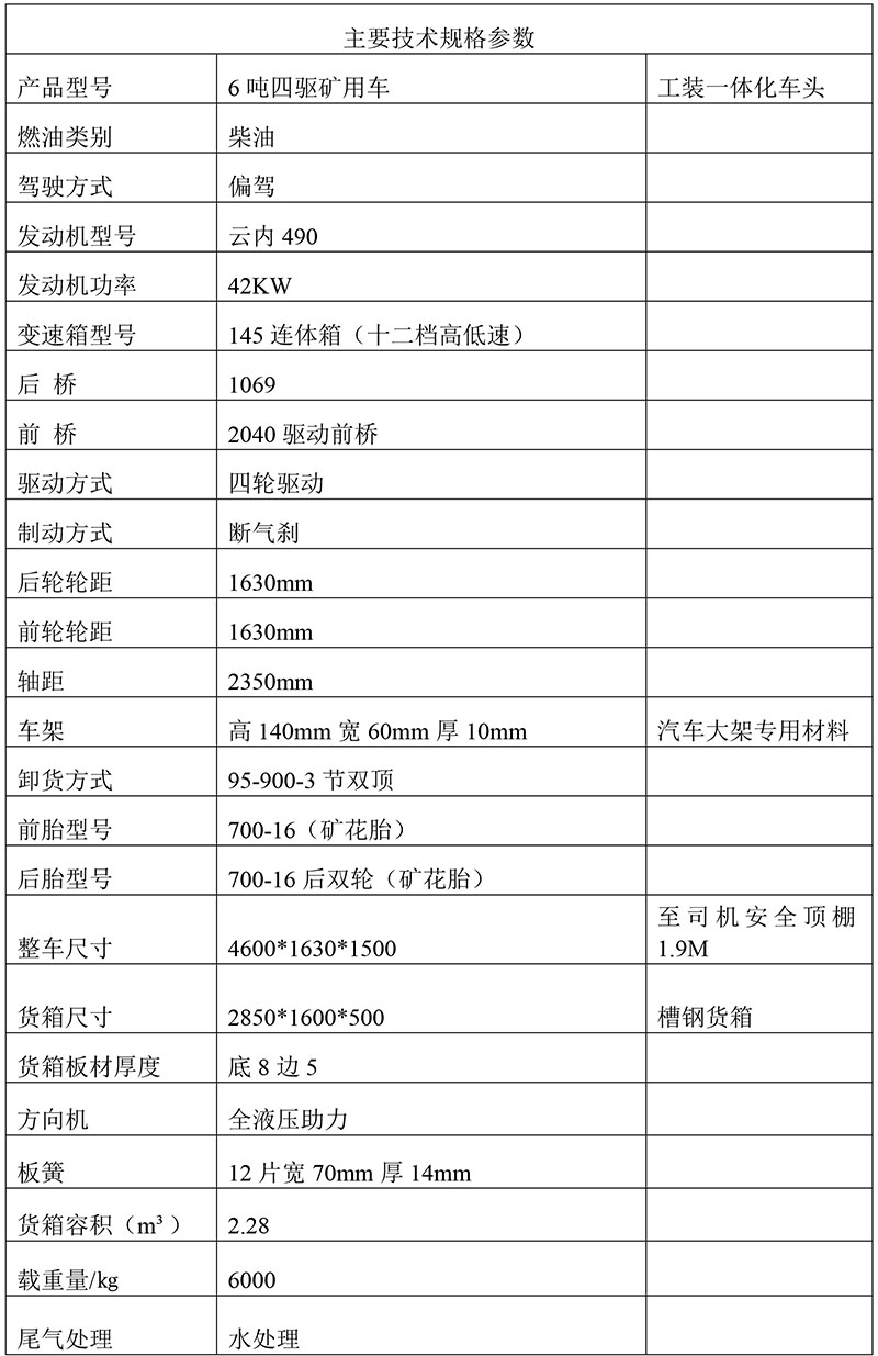 礦山專用工程運輸車