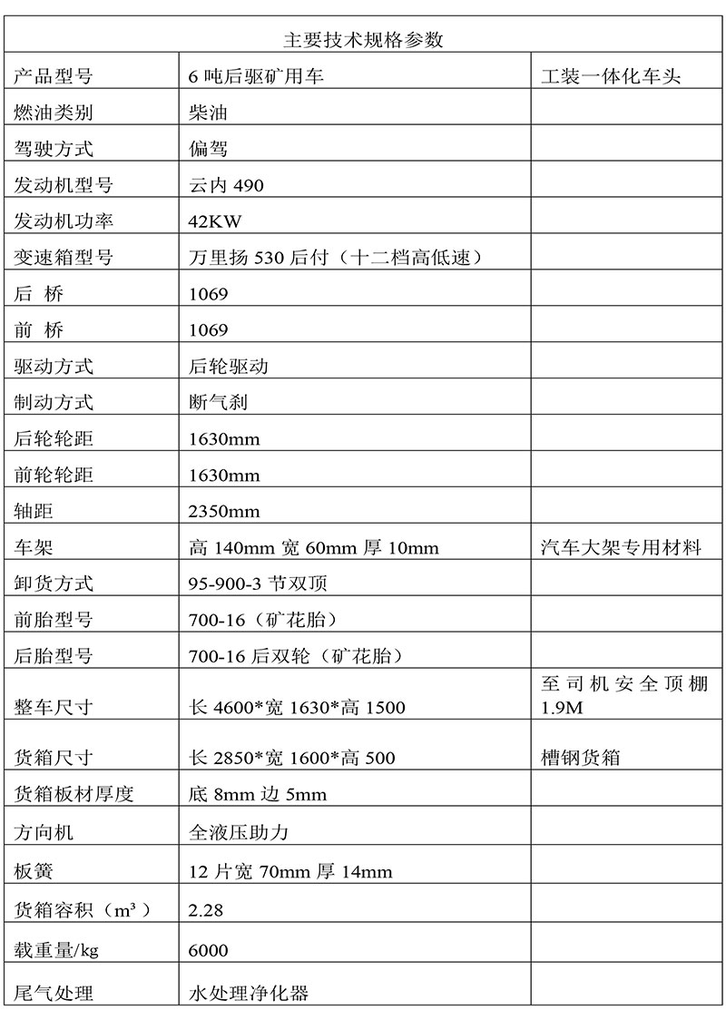 礦山專用工程運輸車